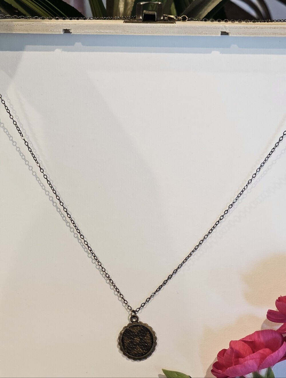 Louis Vuitton Piece in Pendant on 23" Bronze Necklace - Picture 3 of 5